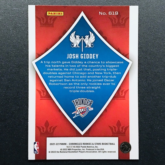 Josh Giddey RC - 2021-22 Panini Chronicles Crusade #619 - Picture 2 of 2